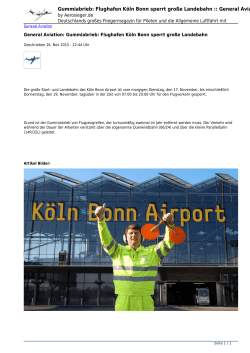 Gummiabrieb: Flughafen Köln Bonn sperrt große Landebahn