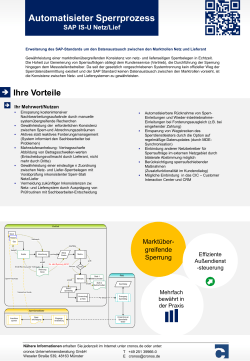 Automatisieter Sperrprozess - cronos Unternehmensberatung GmbH