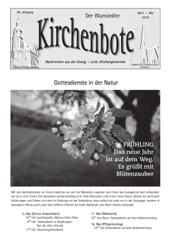 Kirchenbote April/ Mai 2016