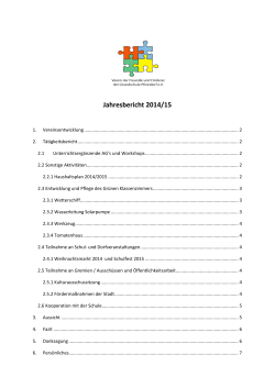 Jahresbericht 2014/15 - Förderverein Grundschule Pfrondorf