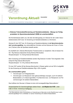 Verordnung Aktuell - Kassenärztliche Vereinigung Bayerns