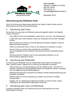 Heimordnung des Pfadiheims Obere Hueb