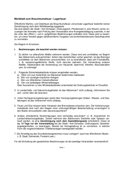 Merkblatt zum Brauchtumsfeuer / Lagerfeuer