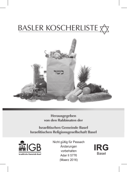 Koscherliste Ende März 2016 - Israelitische Gemeinde Basel (IGB)