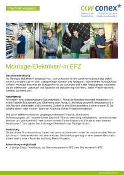 Montage-Elektriker/-in EFZ