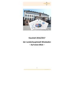 Haushalt 2016/2017 der Landeshauptstadt Wiesbaden &ndash; Auf einen