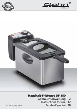 Haushalt-Fritteuse DF 180 Gebrauchsanweisung 2 Instructions for