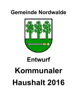 Entwurf Haushalt 2016