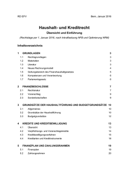 Haushalt- und Kreditrecht - Eidgen&ouml;ssische Finanzverwaltung EFV