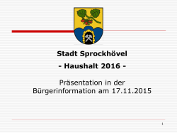 Stadt Sprockhövel - Haushalt 2016