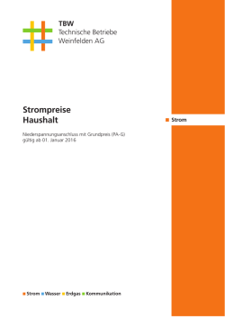 Haushalt PA-G - Technische Betriebe Weinfelden AG
