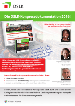 Die DSLK-Kongressdokumentation 2016!