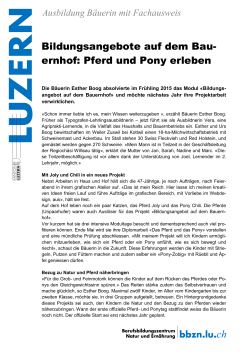 Ausbildung Bäuerin - Bauernzeitung 30.04.2015