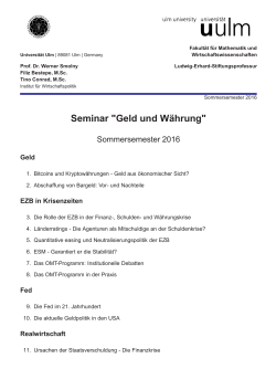 Seminar "Geld und Währung"