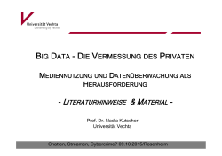 Big Data – Die Vermessung des Privaten: Mediennutzung und