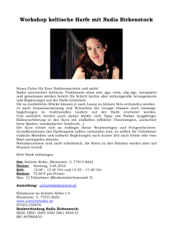 Workshop keltische Harfe mit Nadia Birkenstock
