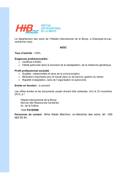 Personnes de contact : Mme Nadia Marchon, co