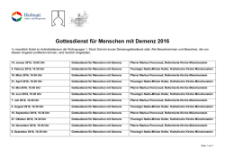 Gottesdienst f&uuml;r Menschen mit Demenz 2016