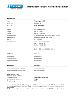 Informationsblatt zur Marktkommunikation
