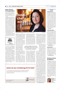 Hotel- chefin mit 29 - Apartment Camp 2016