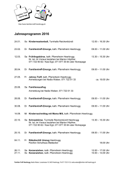 Jahresprogramm 2016 - Familien-Treff