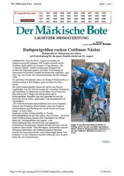 Der Märkische Bote - Aktuell Seite 1 von 1