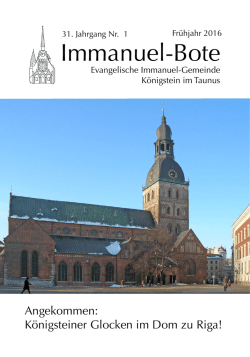 Immanuel-Bote Fr&uuml;hjahr 2016 - Evangelische Kirche K&ouml;nigstein