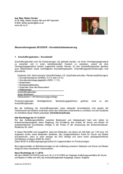 Grundst&uuml;cksbesteuerung - S.I.B. Mag. Stefan Gruber Steuerberatungs