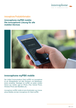 innovaphone myPBX mobile innovaphone Produktinformation
