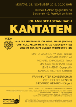 Bach-Kantaten-Handzettel - Frankfurter Konzertchor
