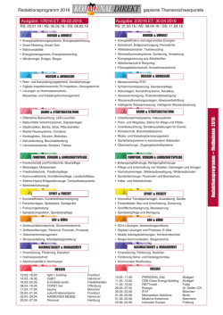 Redaktionsprogramm – Mediadaten 2016
