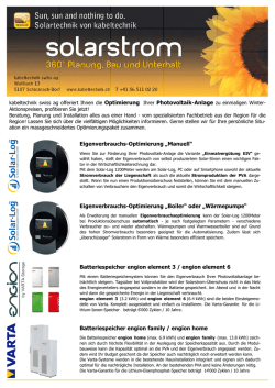 Eigenverbrauchs-Optimierung und Batteriespeicher