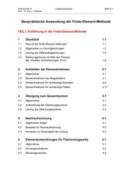 Baupraktische Anwendung der Finite-Element