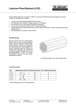 Laminar-Flow-Element (LFE) - Dr. Wiesner Steuerungstechnik GmbH
