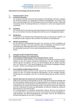 Information zum Vorsorgeausweis 2016