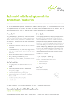 Kaufmann/-frau für Marketingkommunikation Bürokaufmann