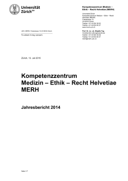 Jahresbericht Kompetenzzentrum MERH 2014