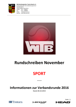 Rundschreiben Verbandsrunde 2016
