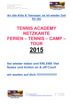 tennis academy netzkante ferien – tennis – camp