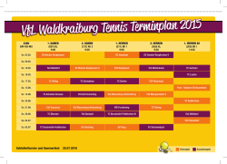 VfL Waldkraiburg Tennis Terminplan 2015