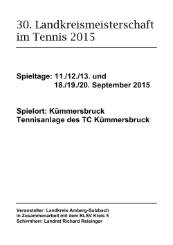 30. Landkreismeisterschaft im Tennis 2015