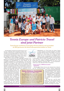 Tennis Europe und Patricio Travel sind jetzt Partner