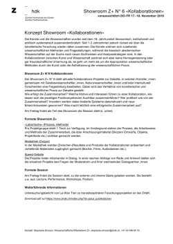 Konzept Showroom Z+ N&deg; 6 &laquo;Kollaborationen