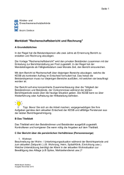 Merkblatt "Rechenschaftsbericht und Rechnung"