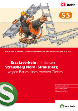 Ersatzverkehr mit Bussen Strausberg Nord–Strausberg wegen