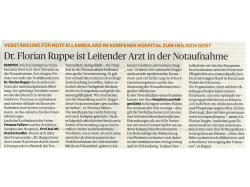 Dr. Florian Ruppe ist Leitender Arzt in der Notaufnahme