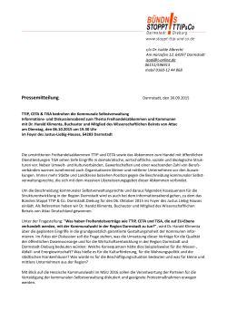 Pressemitteilung - Bündnis Stoppt TTIP & Co. Darmstadt.Dieburg