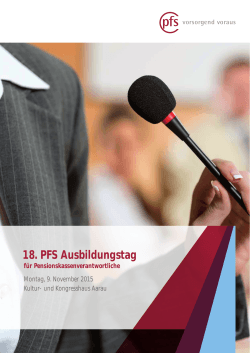 18. PFS Ausbildungstag - PFS Pension Fund Services AG