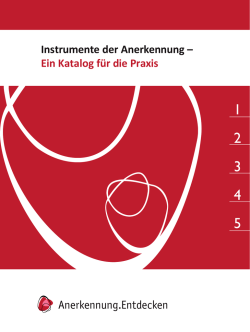 Instrumente der Anerkennung - Landesfreiwilligenagentur Berlin