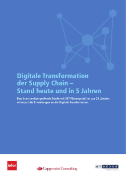 Digitale Transformation der Supply Chain &ndash; Stand heute